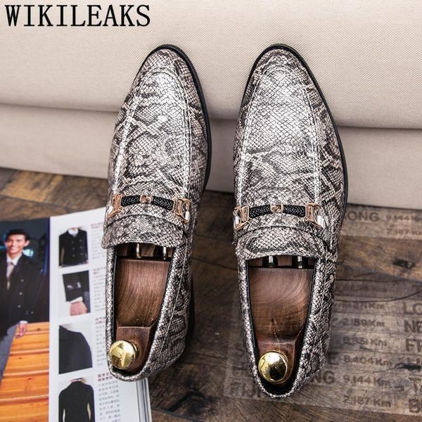 

dress shoes snakeskin men elegant italian brand wedding formal coiffeur suit office sepatu slip on pria bona1, Black