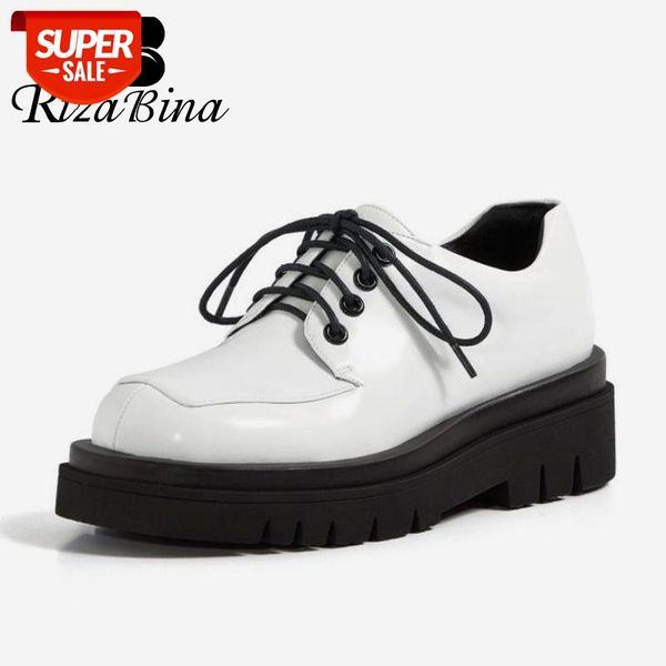 

rizabina women real leather flats round toe cross strap solid color loafers classic ladies footwear size 34-39 #yi2t