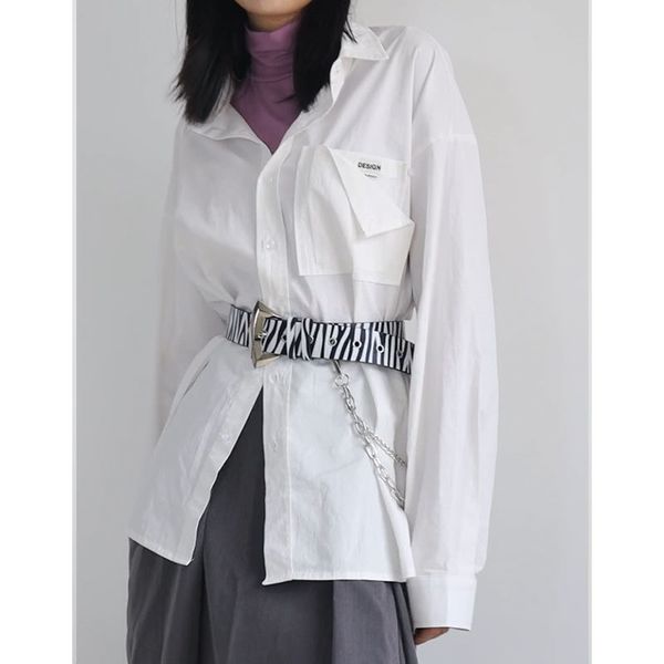 

yuli self-made ins style zebra new autumn 2020 metal waist chain detachable belt accessories, Black;brown