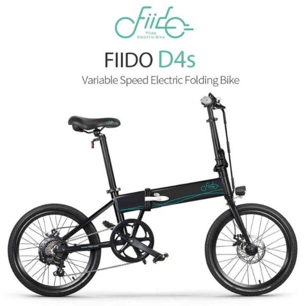 

[poland/us stock] fiido d4s 10.4ah 36v 250w 20 inches folding fat ebike moped bicycle 25km/h speed 80km mileage electric bike