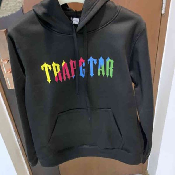 

trapstar sportswear tech fleece men stylish hooded sweater men's and women's fashion street hoodies couple loose, Black