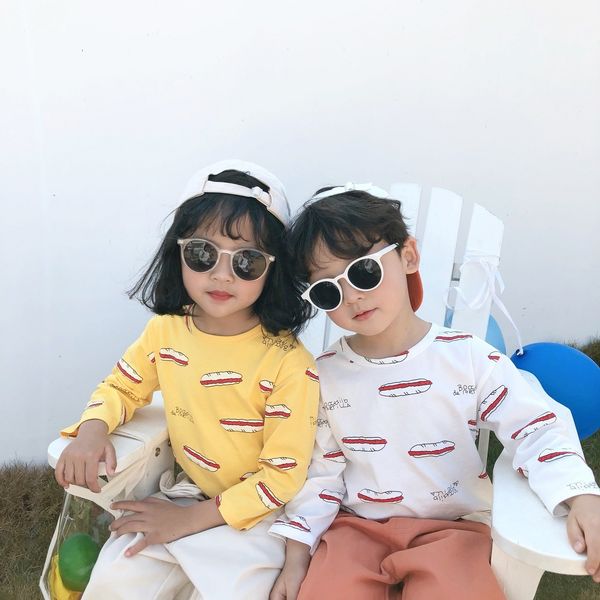 

cartoon dog printed long sleeve t shirts for children spring boys girls cotton cute casual tees clothes y200704, Blue