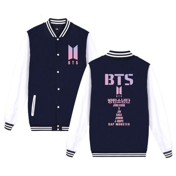 

uniform men's baseball team autumn korea winter button cardigan couple street hip hop jacket, Gray