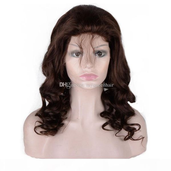 

коричневый цвет # 4 hd парик шнурка свободная волна парик фронта шнурка волос девственницы полный парик шнурка с волосами младенца отбеленны, Black;brown