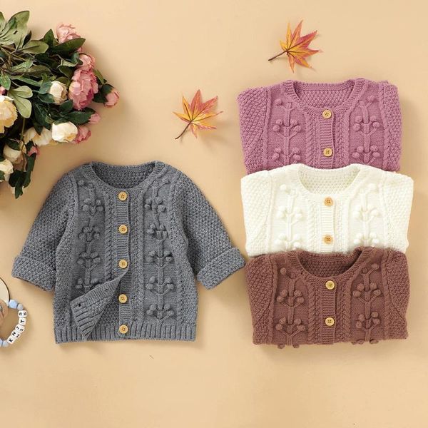 

baby girl boy winter sweaters jacket knitting long sleeve sweater newborn warm button coat outwear se4, Blue