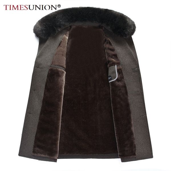 

winter coat men woolen jacket men's fashion business thicken trench coat men's casual coat classic men overcoat lj201110, Black