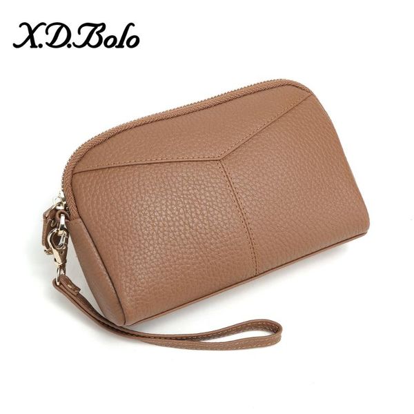 

x.d.bolo fashion women wallets long wallet female purse leather wallets big capacity ladies coin purses phone clutch bag, Red;black