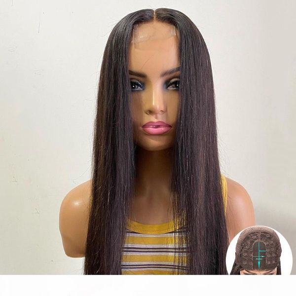 

jko 2x6 straight wig lace closure wig human hair wigs pre plucked with baby hair lace front wigs brazilian remy, Black;brown