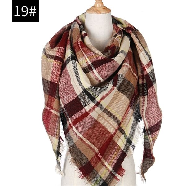 

new spring winter women scarf plaid warm cashmere scarves shawls and pashmina lady bandana wraps y201007, Blue;gray