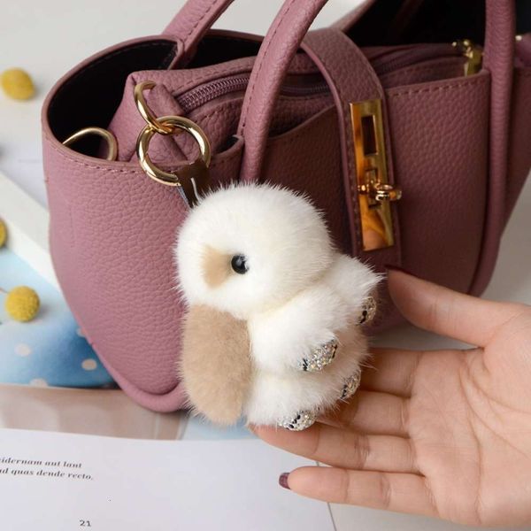 

cute car keychain mink pendant plush inlaid diamond rabbit bag decoration girl