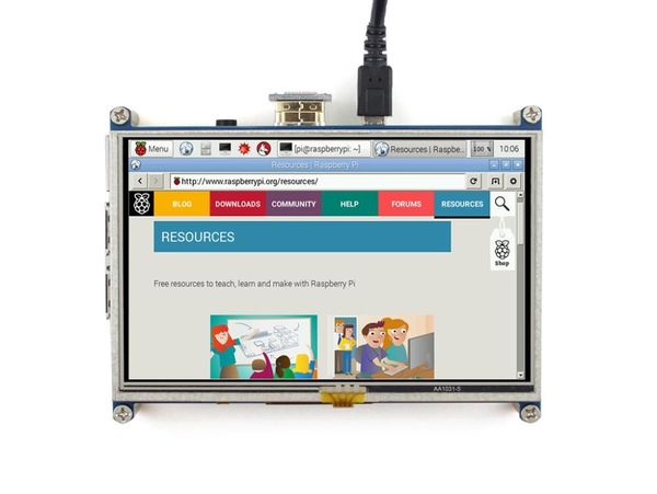 

waveshare 5inch hdmi lcd display 800x480 resolution resistive touch screen supports raspberry pi zero/zero w/zero wh/2b/3b/3b