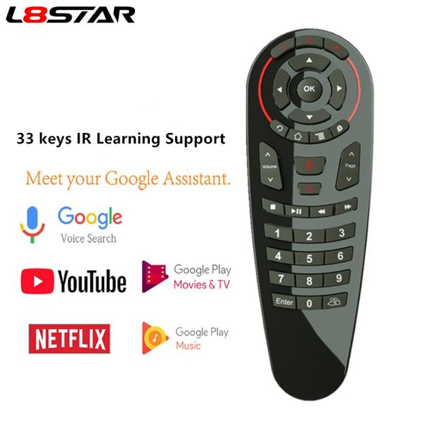 

remote controlers l8star g30s voice air mouse gyro 33 keys ir learning smart control tv controller 2.4g wireless g30