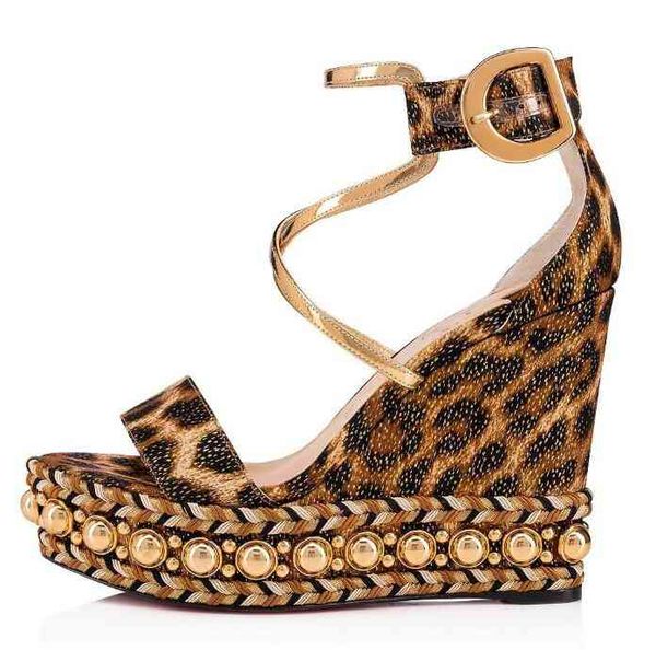 

luxury lady red bottom shoes for women's chocazeppa sandal wedge pearls studs women ankle strap gladiator sandals party wedding dress, Black