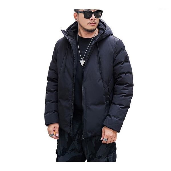 

extra large winter jacket men hooded coat casual zipper mens jackets parka warm clothes men streetwear clothing for 8xl coat1, Black