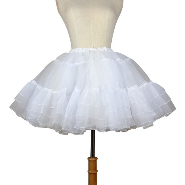 

organza short petticoat lolita white/black layered tutu skirt for women 1014