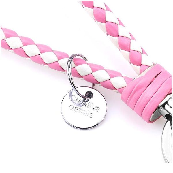 

10pcs pu leather keychain handbag keyrings car keyrings men women keychain rope keychain diy bag pendant key chain hold jllyvd