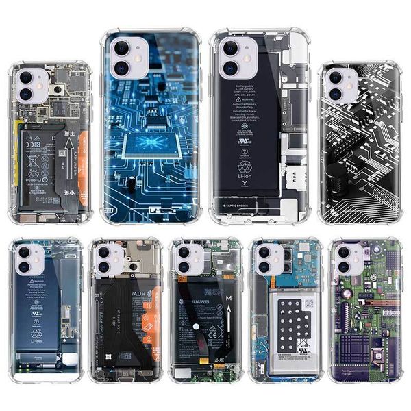 

airbag anti fall capa for iphone 7 8 11 pro max xs x xr 6 6s plus se 2020 mobile carcasa coque classic motherboard circuit board