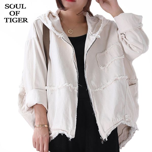 

soul of tiger new 2019 korean fashion ladies vintage denim jackets womens hooded hoodies winter warm patchwork clothes plus size c1106, Black;brown