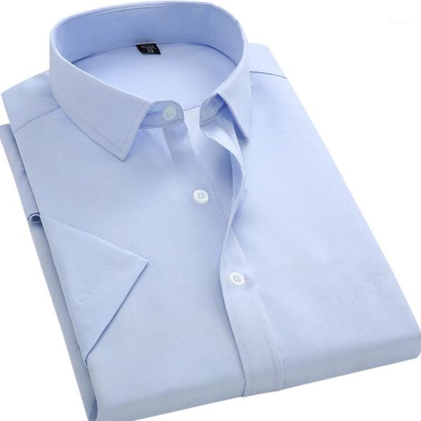 

men's casual shirts 2021 arrival brand men's summer business shirt short sleeves turn-down collar tuxedo men big size 4xl1, White;black