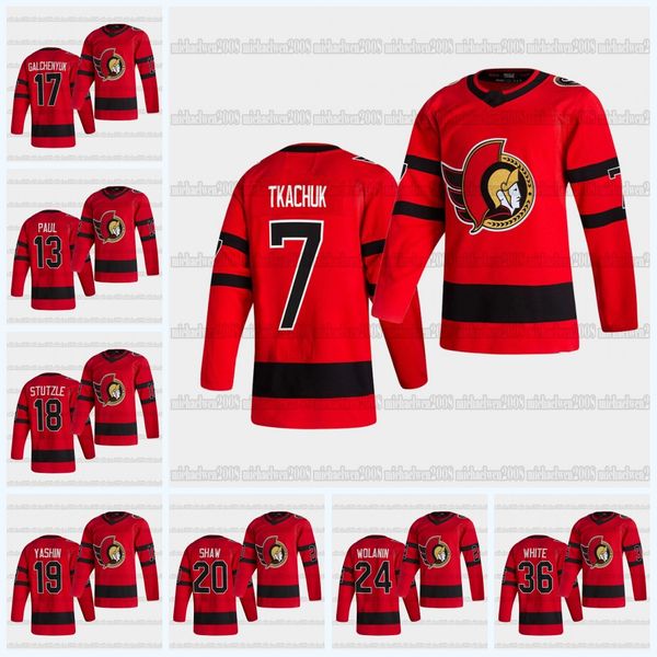 

ottawa senators 2021 reverse retro thomas chabo alexei logan marcus hogberg alexei yashin shaw yashin erik gudbranson daniel alfredsson, Black;red