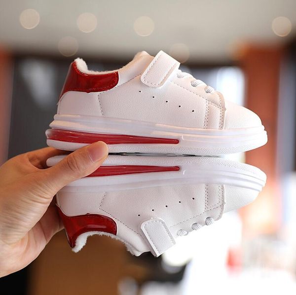 

autumn winter children plush warm casual shoes leather comfortable boys girls baby sport shoes kids sneakers child white shoes wmtdhh, Black