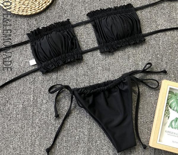 

tube любовь lemonade sexy top lace up two-piece купальник bikini99, White;black
