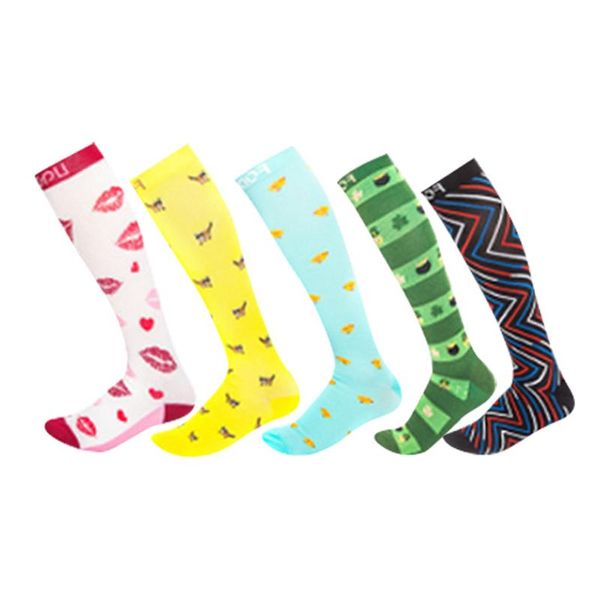 

2020 new animal compression stockings nylon chick head funny socks varicose veins blood circulation pressure outdoor, Black;white
