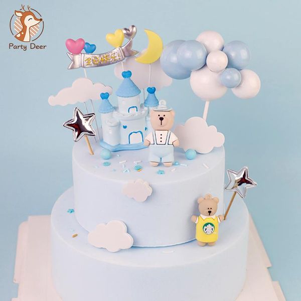 

other festive & party supplies castle bear cake er cloud flags birthday kids favors decoration cupcake for wedding dessert table decor