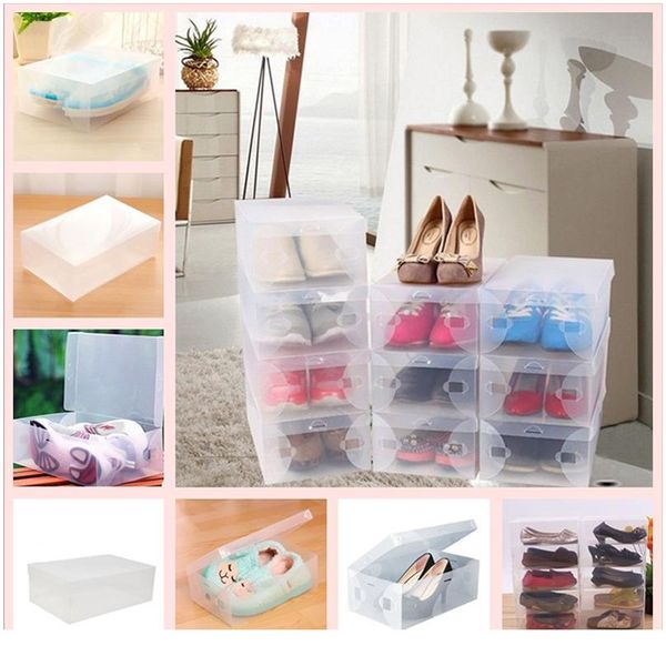 

8pcs children/women/men transparent color plastic shoe store box folding box frame 8pcs children/w sqchxa