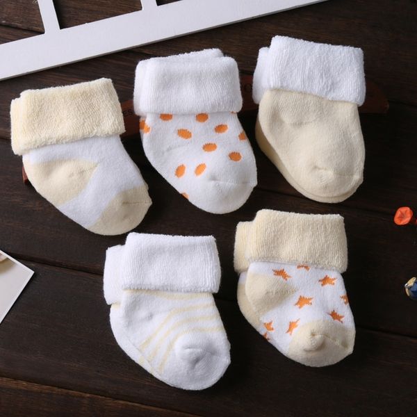 

5pcs/lot 3-12m soft cotton baby girls boys socks pure baby accessories kids socks y201009, Pink;yellow