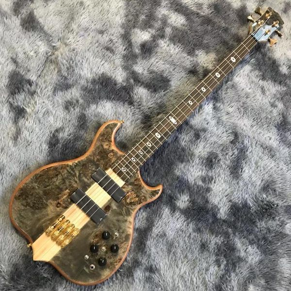 

custom alem style burst maple 4 strings bass guitar