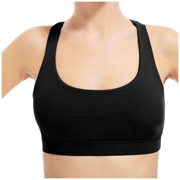 

30#woman fitness sports yoga bra pure color cross back -proof sports bra fitness yoga underwear brasieres para mujer, White;black