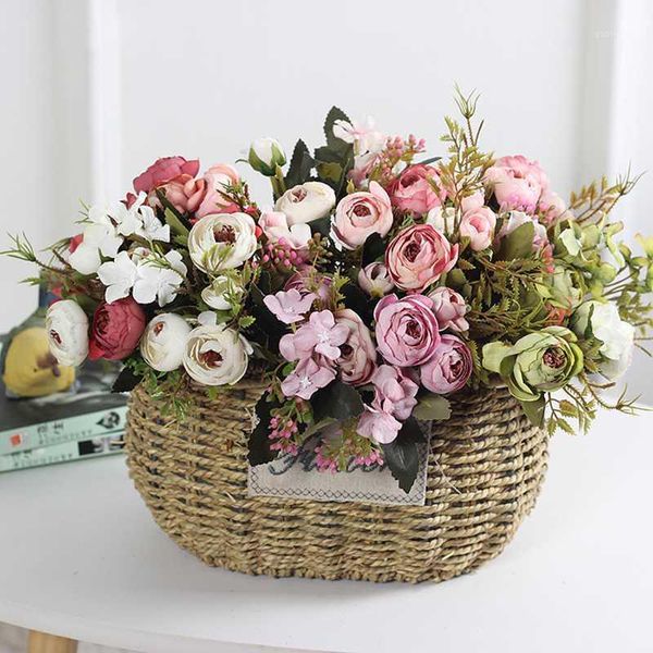 

autumn fake rose silk flower fall gerbera daisy artificial plastic flower for wedding home accessories decoration room decor1