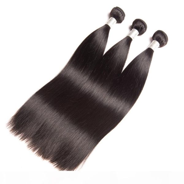 

indian virgin hair one bundles straight one sample natural color human hair weaves straight hair wefts 95-100g piece, Black