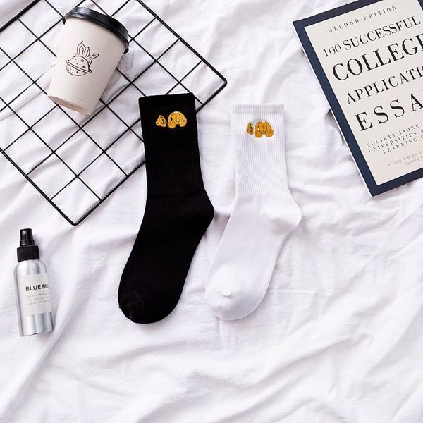 

black and white sports socks broken head bear neutral men and women socks trendy net celebrity vibrato explosion