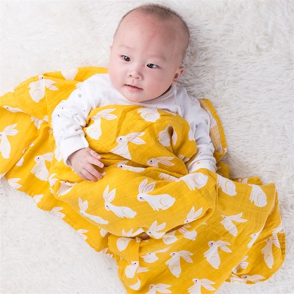 

muslin swaddle organic cotton baby super soft newborn blanket infant inbakeren gauze bath towel nursing stroller cover kids warp lj201014