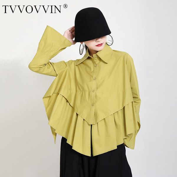 

tvvovvin shirt women blouse cotton women irregular hem black shirts long sleeve pleated ladies fashion woman autumn zikm, White