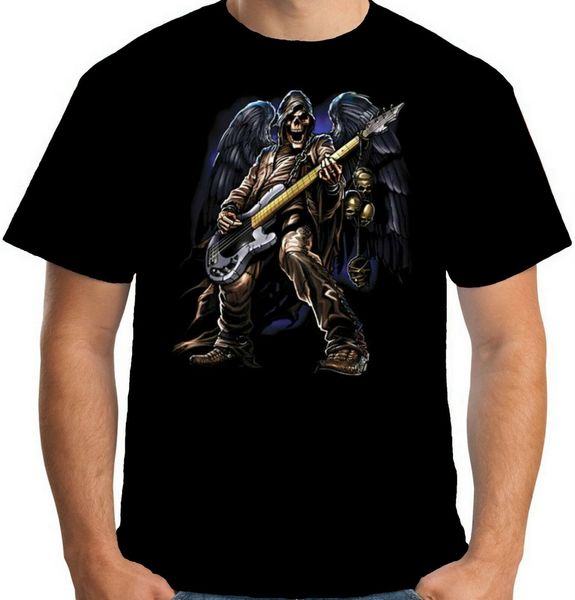 

velocitee mens каркасного гитарист гитара horror goth angel байкер cotton street дизайнеров одежды мода балахон футболки толстовка