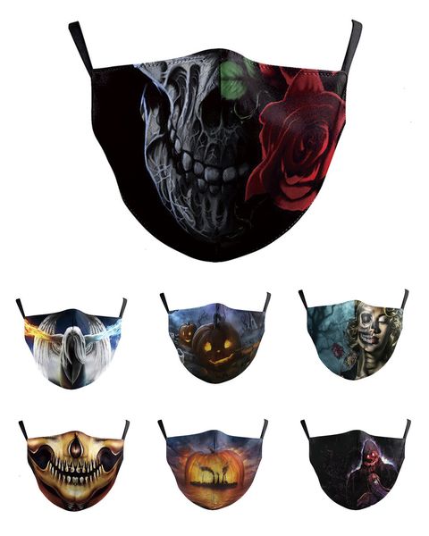 

designer face mask fashion cotton reusable face masks cosplay halloween pumpkin skull protection mask dust windproof bm3n
