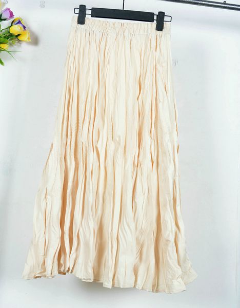 

2021 new sherhure chic stretch high waist fold design long white skirts boho women spring skirt jupe femme saia 8loc, Black
