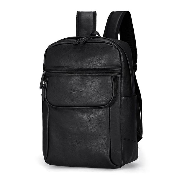 

2020 новый мужчины рюкзак pu кожа bagpack большой ноутбук рюкзаки мужской mochilas schoolbag для подростков мальчик weekend дорожная сумка b