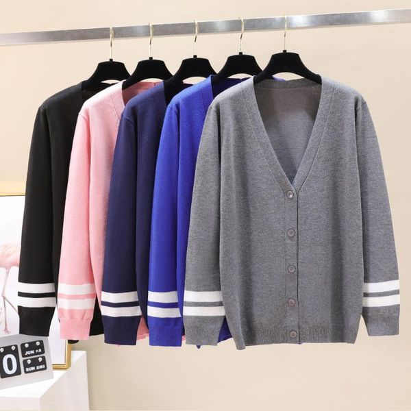 

kpop clothes solid sweater women/men cardigan v neck solid loose knitwear single breasted casual knit outwear winter jacket coat1, White