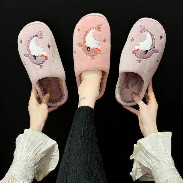 

female shoes low ladies' slippers flock 2020 soft massage flat slides rome rubber short plush with low female shoes flock home, Black