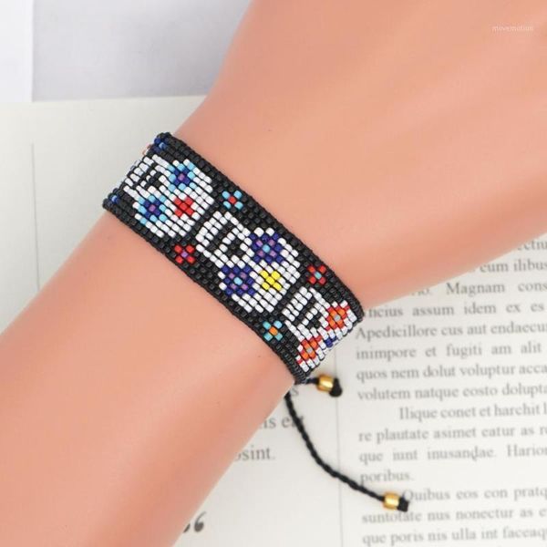 

handmade beaded bracelet jewelry colorful skull street hip-hop punk style couple bracelet adjustable fashion, Golden;silver