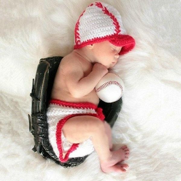 

caps & hats born pography props baby boy po shoot crochet baseball hat+pant outfit costume infant fotografia accessories clothes1, Yellow