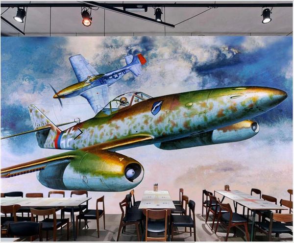 

3d wallpaper custom p mural retro hand painted oil painting bomber tooling living room home decor 3d wall murals wallpaper for walls 3 d