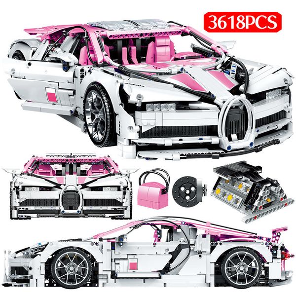 

city mini car particle 1:10 model building blocks loz technic pink bugatti sports car bricks gifts toys for children 1008