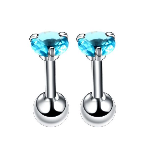 

pair fashion tragus barbell glass ball flower stud earrings copper needle piercing ear cartilage tragus women's jewelry q sqctcp, Silver