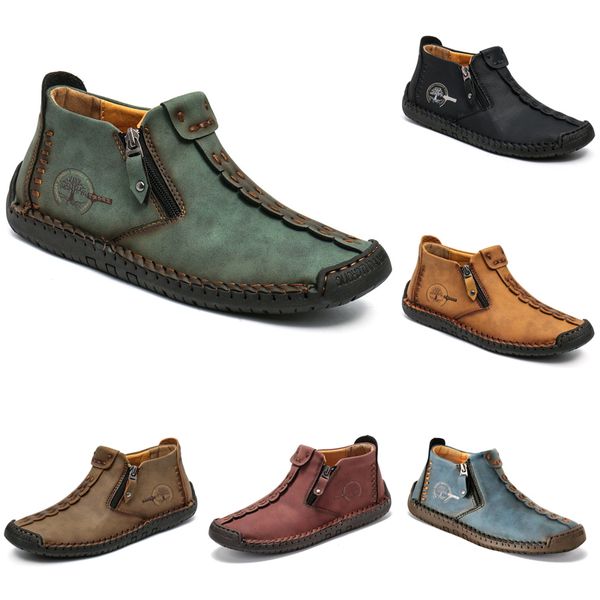 

2020 men winter martin boots zipper shoes red black blue khaki brown outdoors hand-stitched tooling fashion boot size 38-44