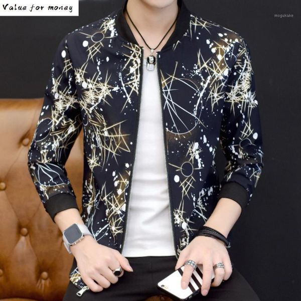 

bomber season jacket 2021 men's floral jacket plus fat big size coat autumn men windbreaker men jaqueta masculino1, Black;brown